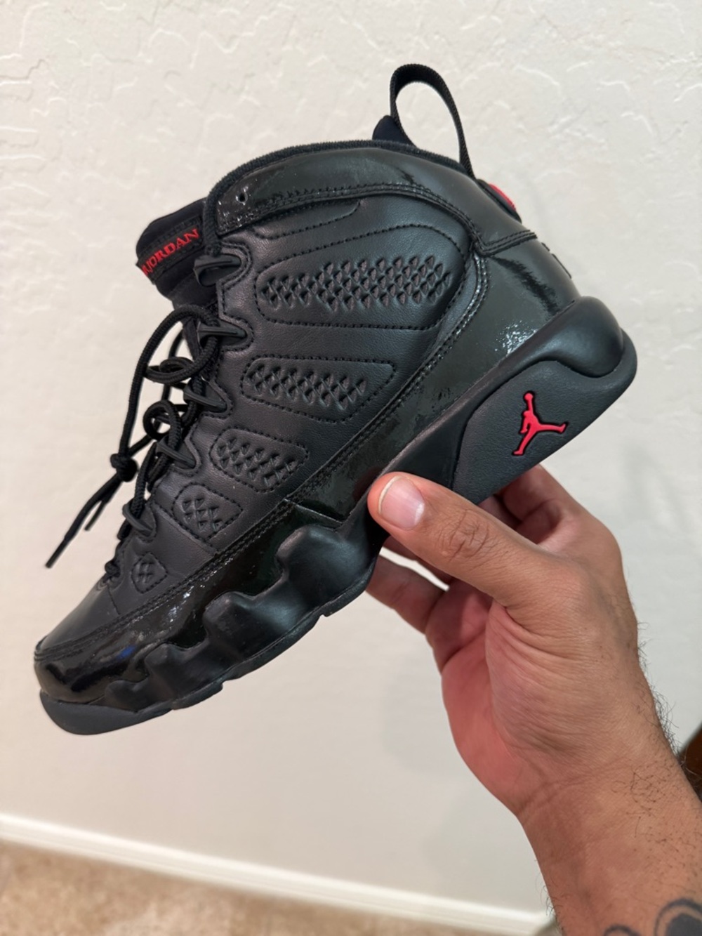 Nike Jordan 9 Retro Bred Patent (GS) Size 6.5Y / 8W - 2017